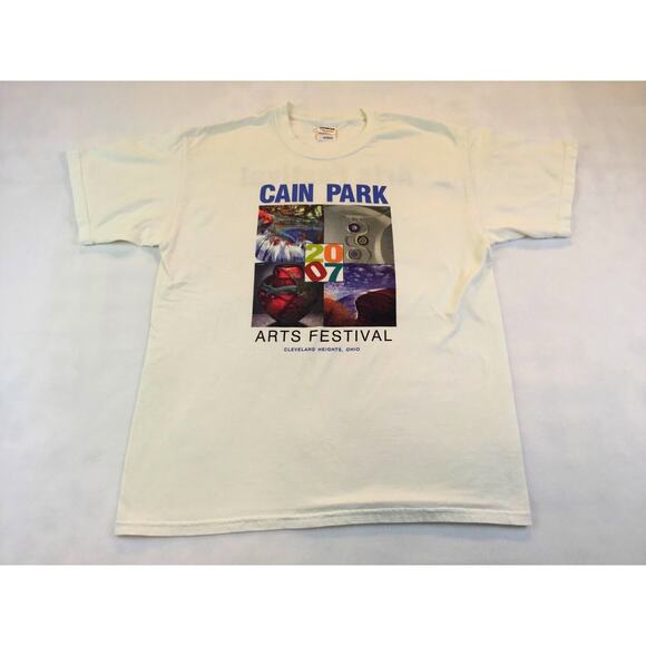Cain Park 2007 Arts Festival Staff T-Shirt Cleveland Heights OH Size Large - Picture 2 of 3